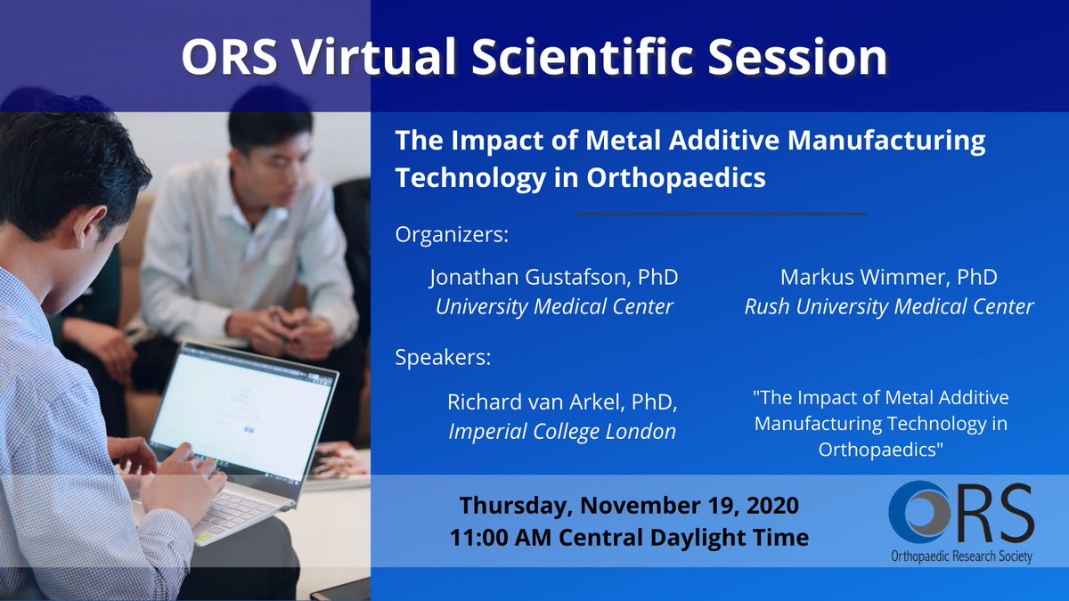 Tomorrow - join us for a discussion on design for manufacture, pitfalls &amp; #clinical impact and seminar on recent #research developments.
Register at: ors.memberclicks.net/vss111920. #orthopaedics