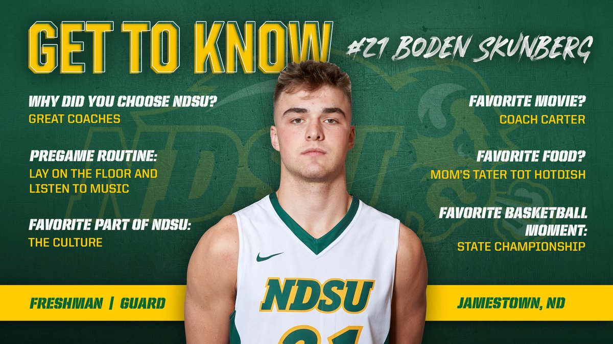 Time to meet last year's Gatorade Player of the Year and Jamestown, ND native... Boden Skunberg 🏀