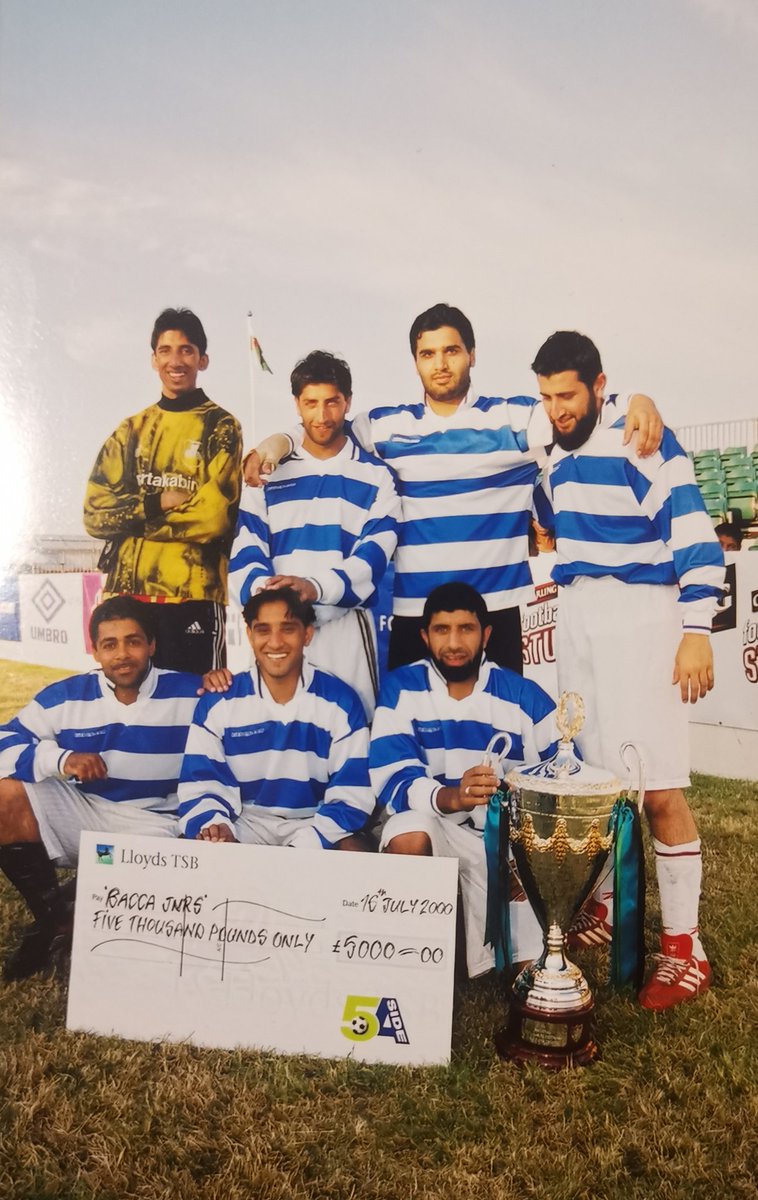 'South Asians can't play football' Clearing out cupboards and found these...Blast from the past. 20 years ago my friends, who I played 5 A Side footy with, won the UK 5 A Side championships run by News Of The World with the best 64 teams from UK, competing at Hackney Marshes..