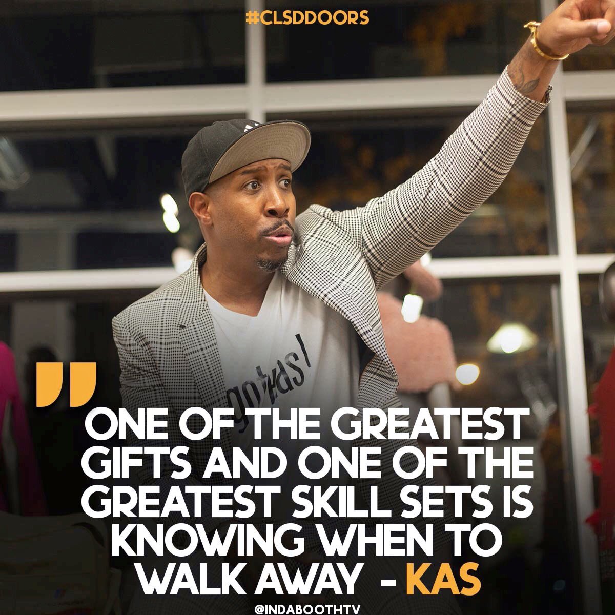 InDaBoothTV's tweet photo. Have you ever walked away from a comfortable position into a even better opportunity https://t.co/koJg5BqgKY #CLSDDoors premiers Thursday 11/19 @ 6pm featuring fashion designer “KAS” https://t.co/JV5x6r5JnW