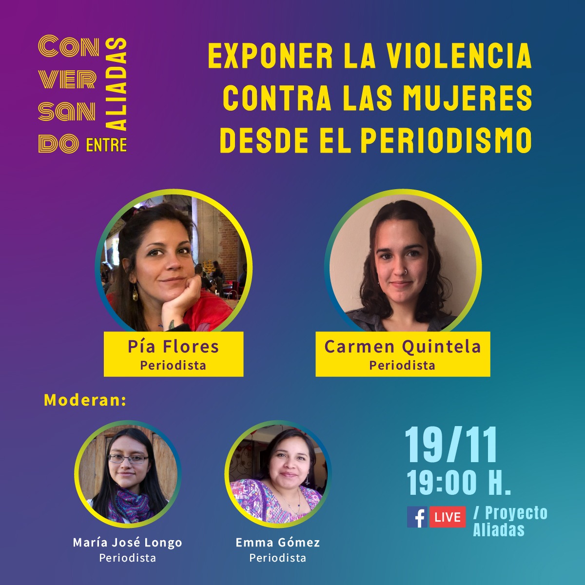 aliadasgt's tweet photo. 🟣 Mañana en #ConversandoEntreAliadas estaremos acompañadas de las geniales @PiaLaPeriodista de @laCuerda2 y @carmenquintela de @AgenciaOcote.
¡Nos vemos! 💥👀 https://t.co/brwCLmXKOd