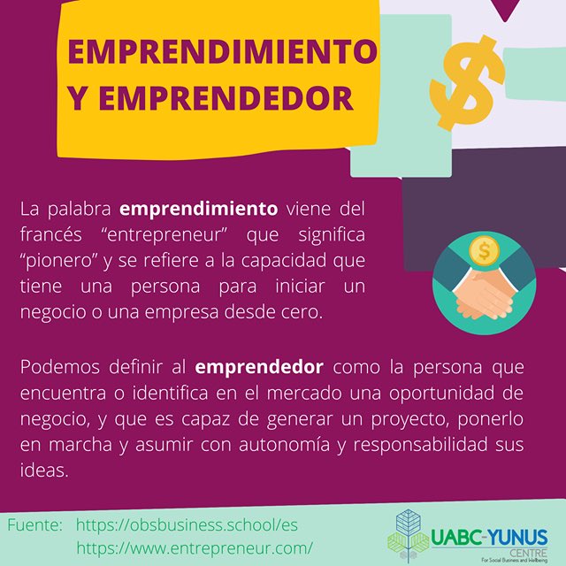 centroyunusuabc's tweet photo. #GlosarioUABCCY ¿Qué es emprendimiento? Más allá de esta definición es una aventura llena de retos y mucha valentía ¿ya iniciaste tu propio negocio o te gustaría hacerlo? https://t.co/DgZRm5Nz7Y