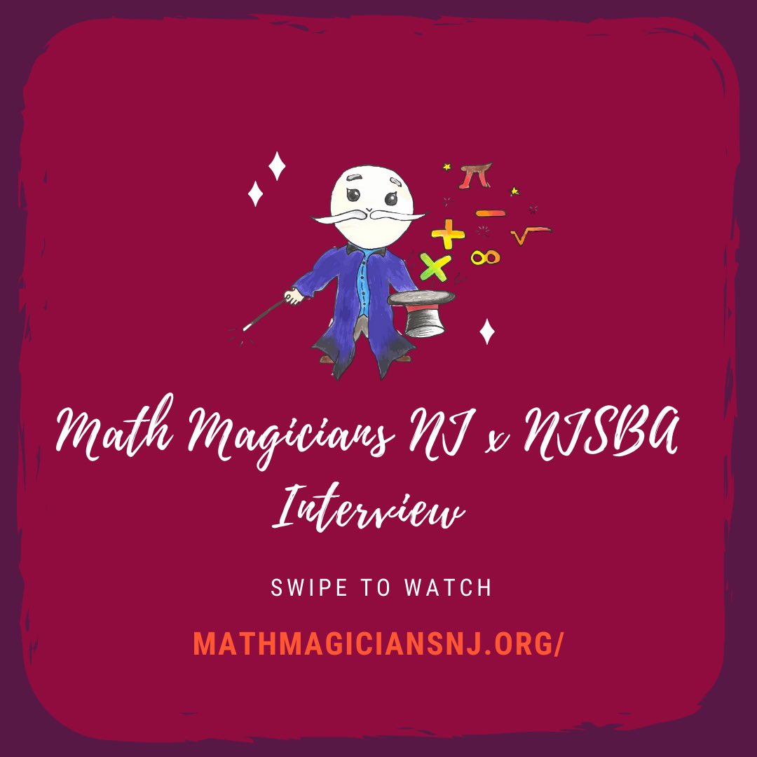 MathMagiciansNJ's tweet image. We’re so excited to share our interview with you! Thank you @rayPinney and @njsba for this experience! Check it out! youtu.be/KZjtSTWtfdY.             #education #mmnj #njsba #math #AcademicChatter #AcademicTwitter #EducationForAll #teaching #EducationUSA #edchat #learn