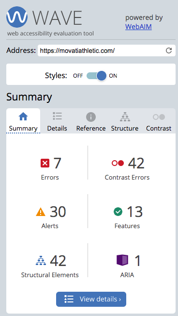 Hi again! After learning about accessibility issues for people with disabilities on the internet, I was curious about how accessible my gyms website is. Both accessibility checkers said the site had contrast and navigation issues. #EDUC5860 
movatiathletic.com