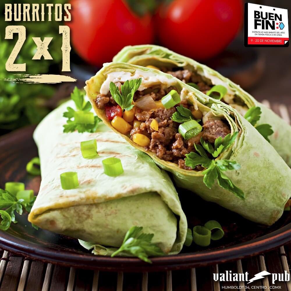 Para esta mitad de semana, disfruta de unos deliciosos Burritos. ya sea de Arrachera, Pibil o César, disfruta de todo su sabor.