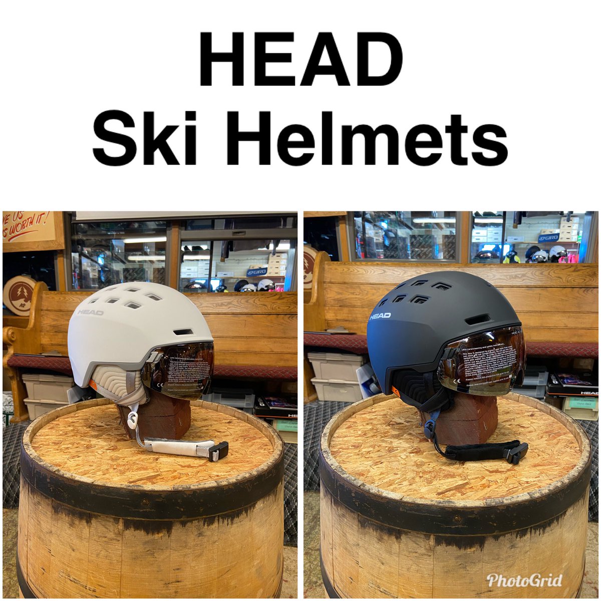 Rski5880's tweet photo. New this year are helmets by Head Ski. The Rachel and Radar both have revolutionary design and technology. The innovative combination of a visor helmet with the advantages of wearing a goggle are integrated into a product which is outstanding in terms of fit style and performance https://t.co/2gsHzO0mrp