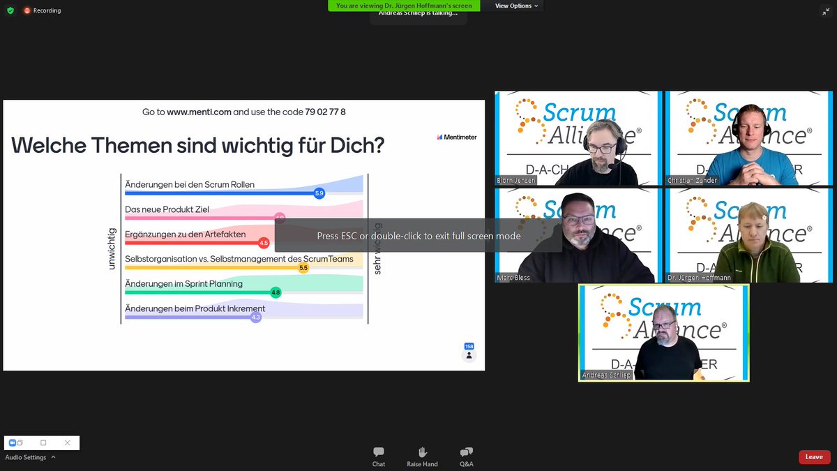 VHemmert's tweet photo. Danke an das @scrumdach Team für die Session zum heutigen Scrum Guide Revision/Update 2020. Der neue Scrum Guide 2020: https://t.co/RUJzKYobaB sowie die Änderungen 2020: https://t.co/41arIls9TK ...recording folgt online.... #scrumguide2020 #scrum25 @ScrumAlliance https://t.co/Sz5QQq1rbZ