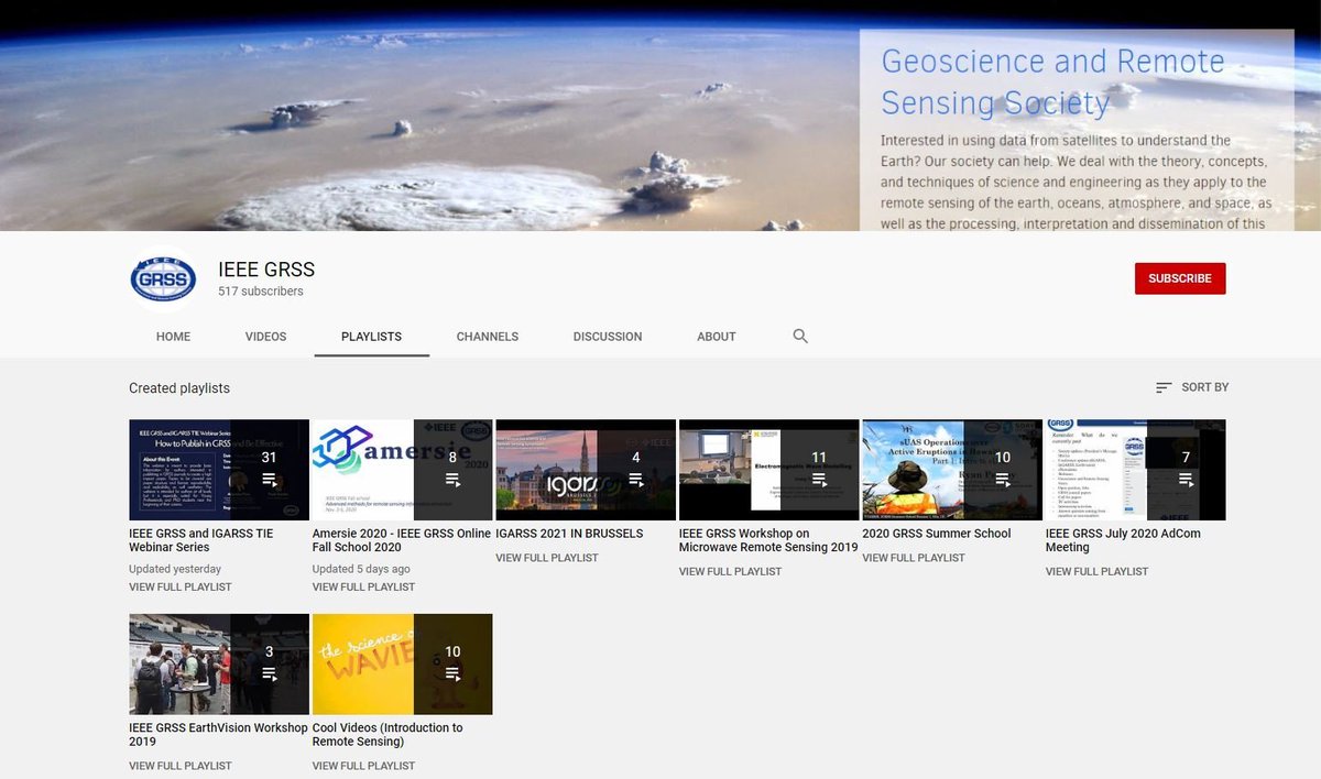 IEEE_GRSS's tweet photo. We are on YouTube! We have GRSS webinars, summer school videos and many other interesting videos. A great way to catch up on geoscience during the pandemic. https://t.co/LfGo8ZMTzo 

Don't forget to subscribe to our YouTube channel https://t.co/NXogswrCho
