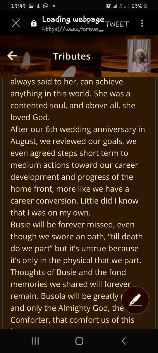FaithWorks_O's tweet photo. God be with everyone @busolaidowu left behind. It is well🕊️🕊️🕊️🕯️🕯️

#RestInPowerBusola https://t.co/ojed2BoSGw