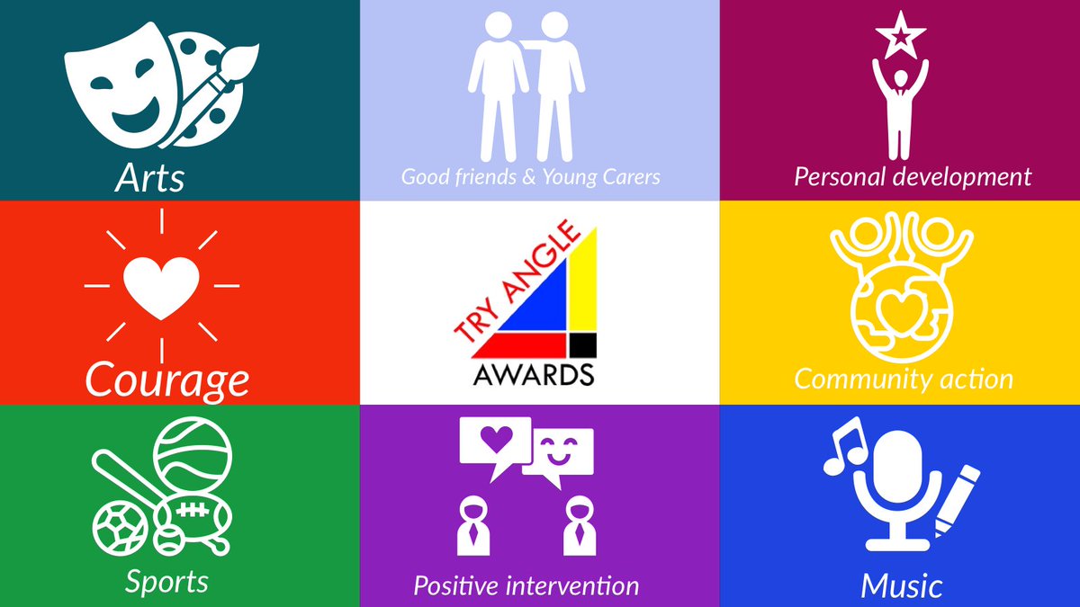 Kent_cc's tweet photo. Nominations are now open for the Kent Try Angle Awards.
Do you know a young person who really tries to do their best? If so, nominate them for a Try Angle award.
For more information please go to https://t.co/4ft0CGovoI
Nominations close on the 30th Nov 2020.
#TryAngleAwards https://t.co/m3Z67Y42L3