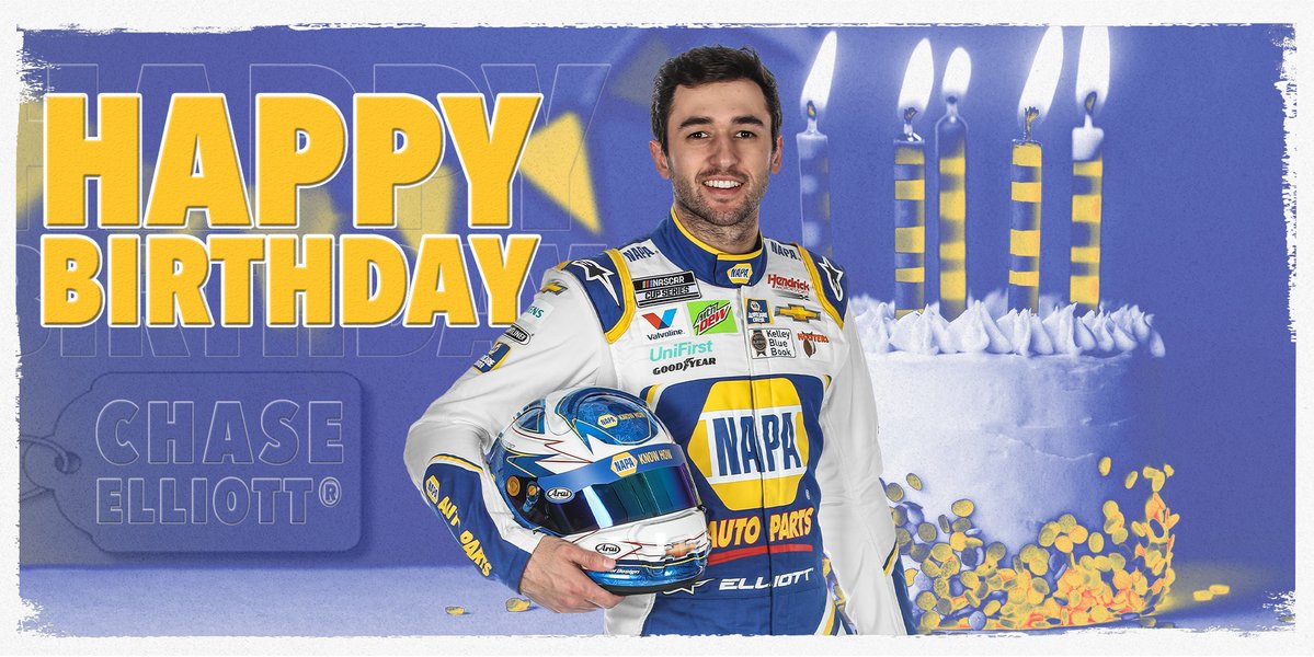 TeamHendrick's tweet photo. A special happy birthday to the Cup Series champion, @chaseelliott! 🤩

Like and RT to help us celebrate him today. https://t.co/crC2nEosKz