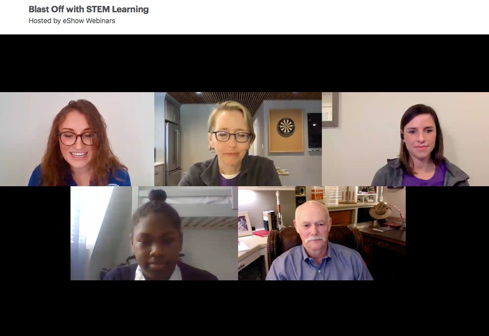 genejm29's tweet photo. And .@ulalaunch's .@torybruno getting ready to take questions from members of the #ScienceClubForGirls and listening to their experiences. Its good to see #Estes deeply involved in this program too. So far the discussions are revolving keeping activities going under #COVID19. https://t.co/PBHdfmgebQ