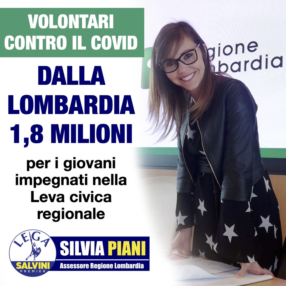 PianiSilvia's tweet photo. VOLONTARI CONTRO IL COVID: DALLA LOMBARDIA 1,8 MILIONI PER I GIOVANI IMPEGNATI NELLA LEVA CIVICA REGIONALE.  Approvata la delibera sulla Leva civica volontaria in emergenza Covid. 1,8 milioni per finanziare i valori della solidarietà, crescita umana e professionale dei giovani. https://t.co/MT6HO0mJqR