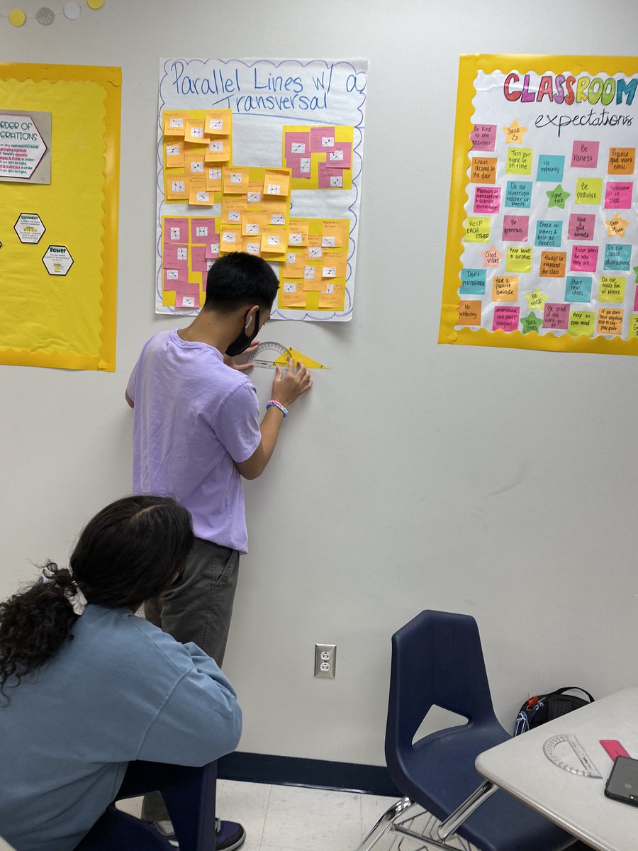 MrsBellSCHS's tweet photo. Students had to get up and get busy today! They measured side lengths and angles of triangles to discover the Angle-Side Relationship Theorem in Geometry! 📐🙆🏻‍♀️📏 #handsonlearning #geometry #alvinisd #hokahey #alvinisdmath #mathteacher https://t.co/mS52XSg8wW