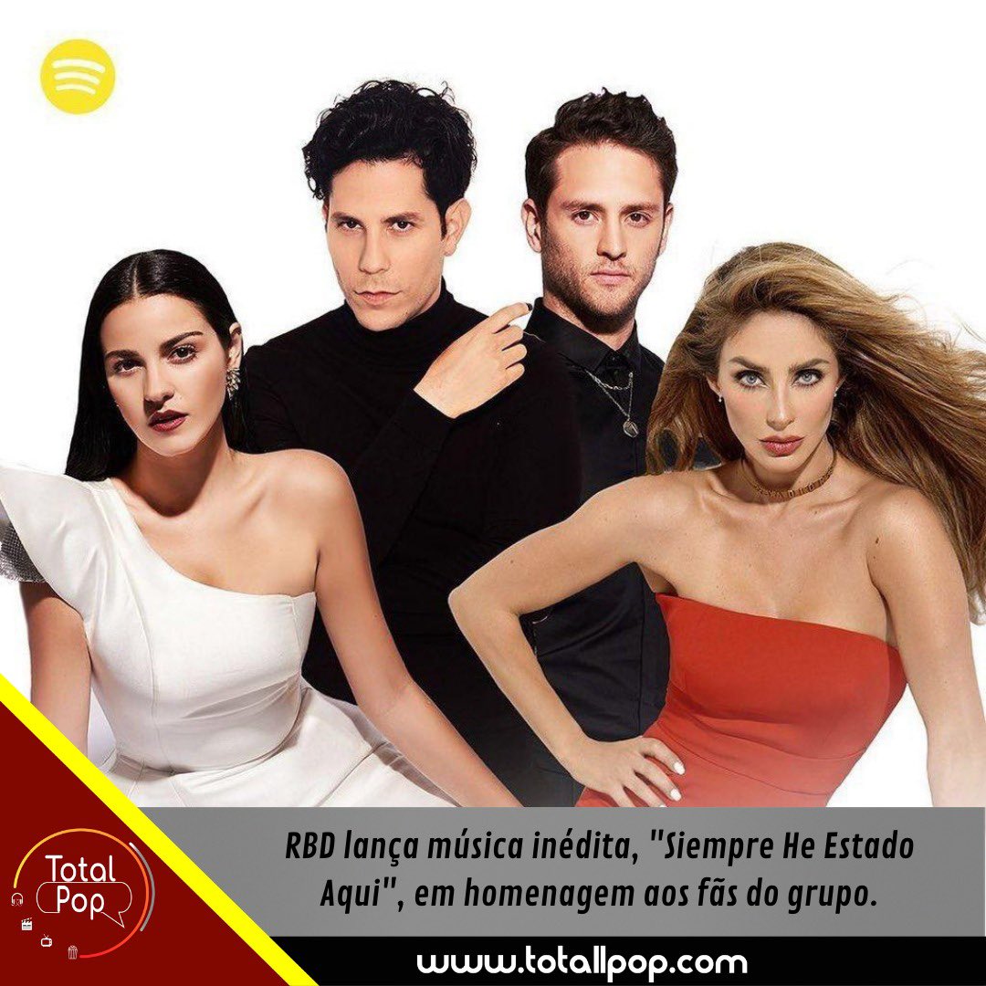 totallpop's tweet photo. Aguenta coração! RBD está cheio de surpresas e novidades para seus fãs ainda esse ano.
Link da matéria: https://t.co/M7uLcrWKFt
Foto: Divulgação/Spotify 

#rbd #siempreheestadoaqui #single https://t.co/d7MsBfseV3