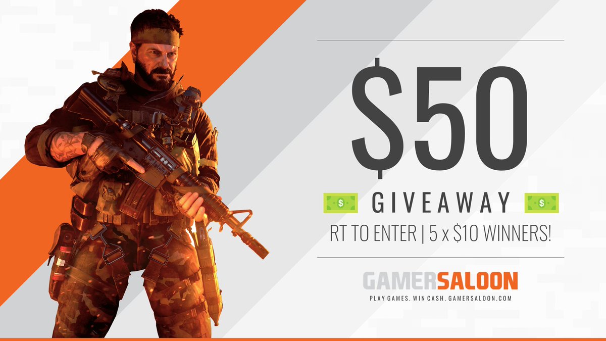 GamerSaloon's tweet photo. $50 Giveaway. Retweet to enter.

Oh, and while you're at it, join our free to enter $1,000 Warzone tourney: https://t.co/vCRA81uRIr https://t.co/QwL4T0iZwg