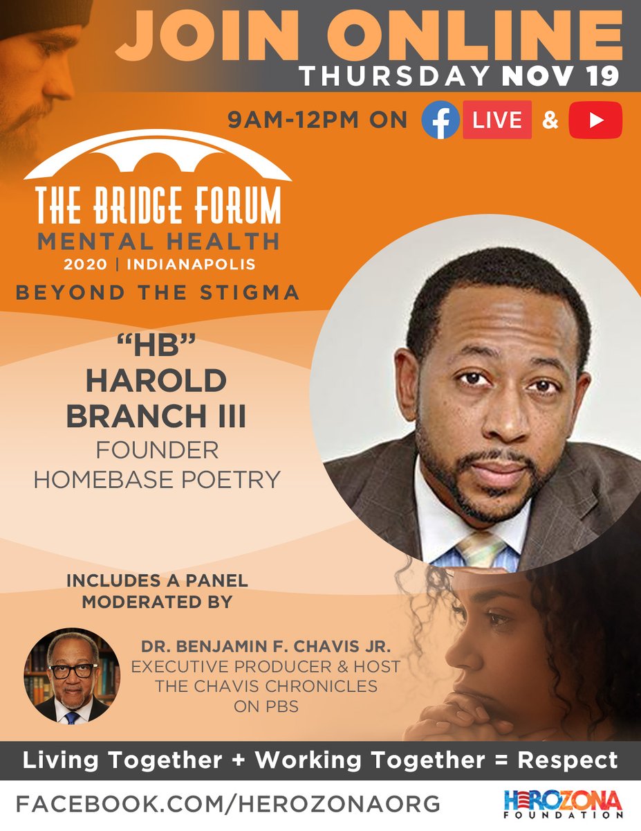 Join us online tomorrow morning at 9:00am EST / 7:00am MST on Nov. 19th for The Bridge Forum - Mental Health | Indianapolis (Part of the 2020 Series from the HeroZona Foundation): qoo.ly/39a6s2 

#HeroZonaFoundation