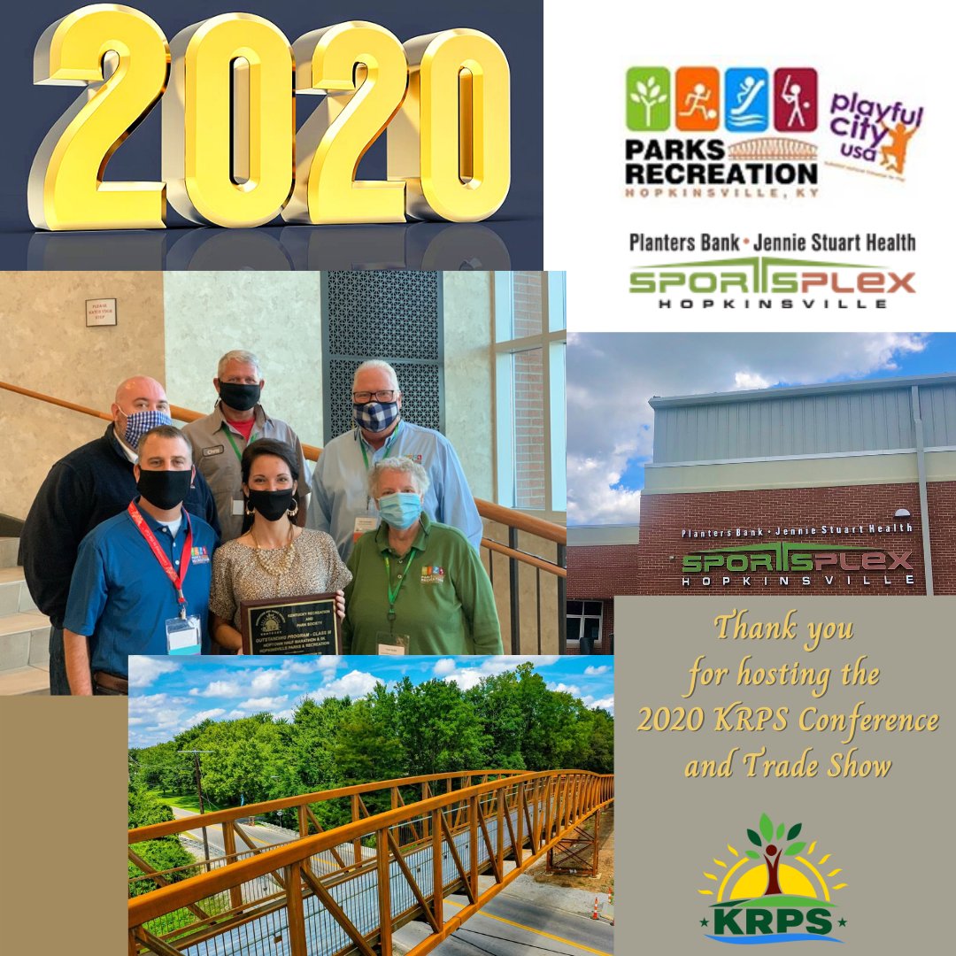 KRPS's tweet photo. The 2020 KRPS Hybrid Conference & Trade Show would not have been possible without the support of Tab Brockman & his staff at Hopkinsville Parks and Recreation. Thank you for stepping up & hosting this year's conference. You are fantastic professionals and we appreciate you! #KRPS https://t.co/KlfTlv6N9k