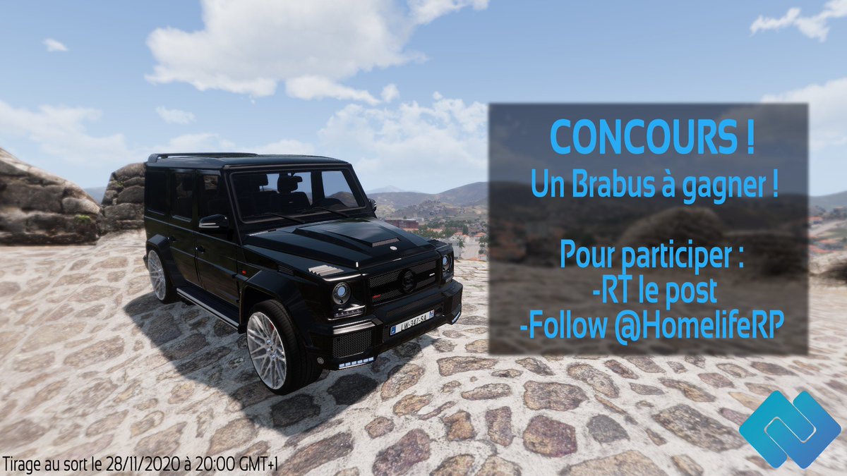 HomelifeRP's tweet photo. 🚨 CONCOURS! 🎁
Tentez de gagner 1 Brabus en participant à notre concours.
Pour cela rien de plus simple, il vous suffit de:
-Follow le compte @HomelifeRP
-RT ce tweet

Tirage au sort le 28/11/2020 à 20h00 https://t.co/Ohj3q3AWHr