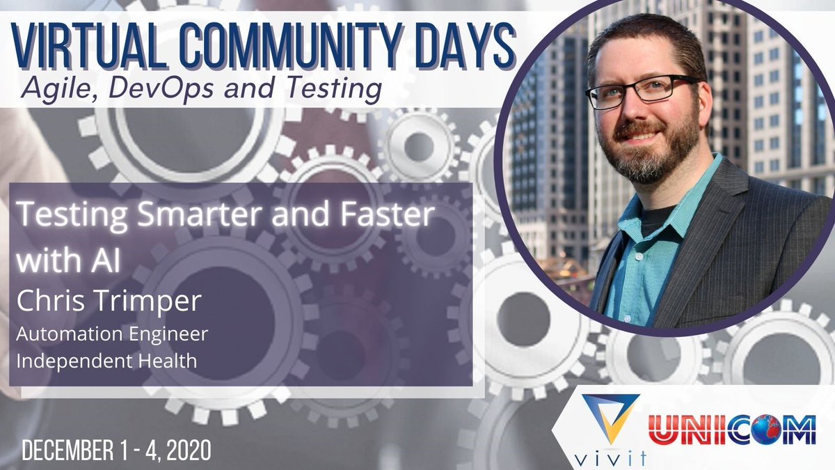 cobolmf's tweet image. @VivitWorldwide is pleased to announce #VirtualCommunityDays speaker, @lazyautomator, @IH_news. Join his session: Testing Smarter &amp;amp; Faster w/AI &amp;amp; the closing Live Experts Panel discussion. Register for free today! #WeSupportYou  bit.ly/3nClQsw