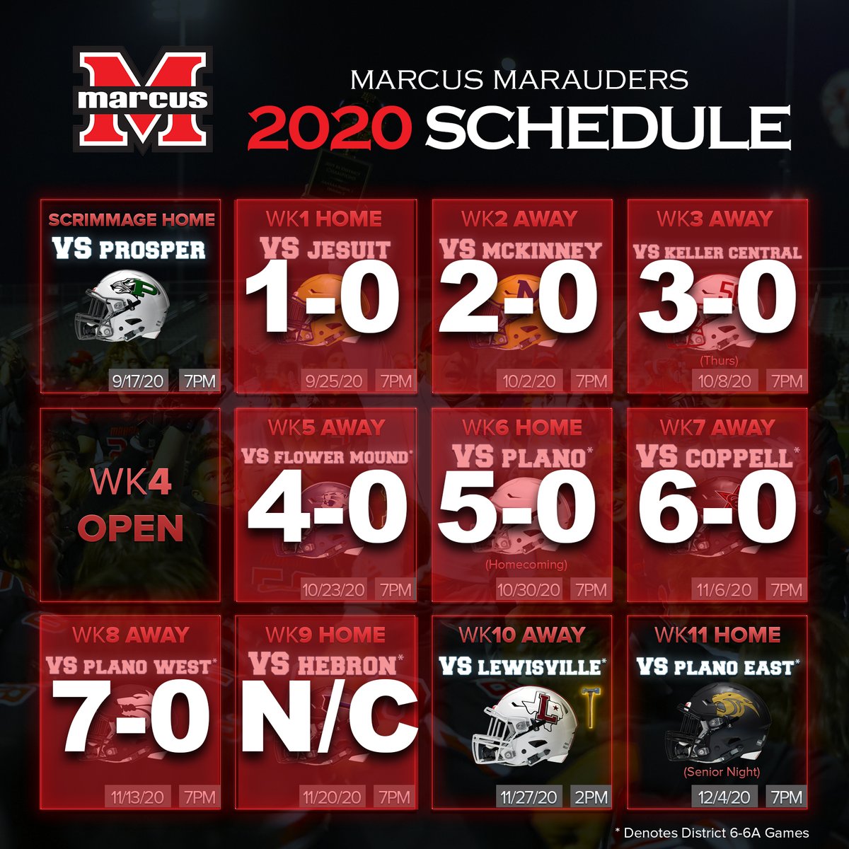 🚨🚨🚨
Game time for <a href="/MarcusFootball/">Marcus Football</a>'s "Battle of the Axe" showdown against Lewisville next Friday has been changed to 2 p.m.!!!
🚨🚨🚨

Check the link for ticket info👇👇👇
lisd.net/Page/7424

#STCDA #ELITE #UNCOMMON #ProtectTheM #BeatLewisville #txhsfb