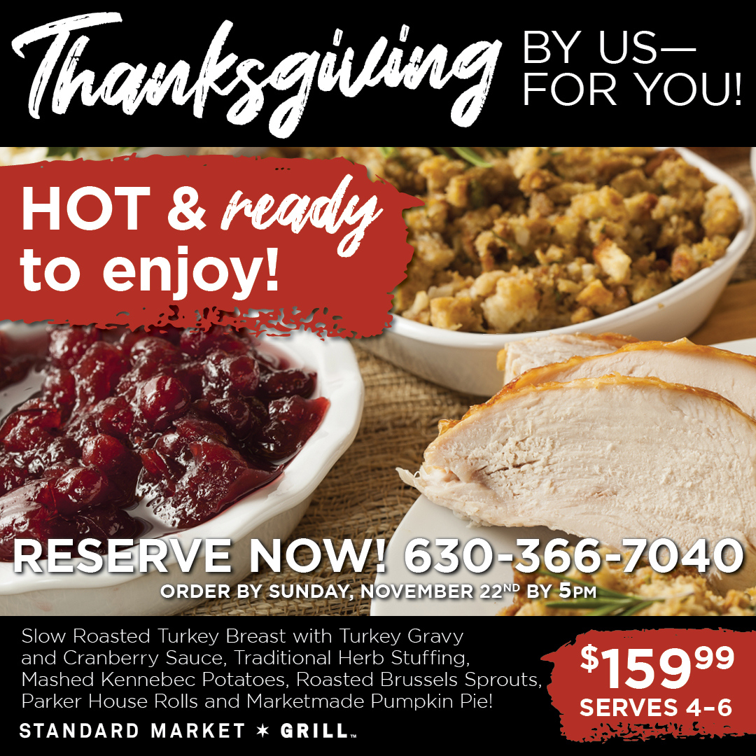 StandardMkGrill's tweet photo. HOT &amp; READY TO ENJOY! A fully prepared feast, ready to enjoy! Our Chefs have focused on the food - so you can ENJOY Thanksgiving!

Available for scheduled pick-up on Thursday, November 26th 9:30am–1pm
#standardmarket #standardmkgrill #food #foodie #thanksgiving #lunch #dinner https://t.co/PRkgQqhnmv