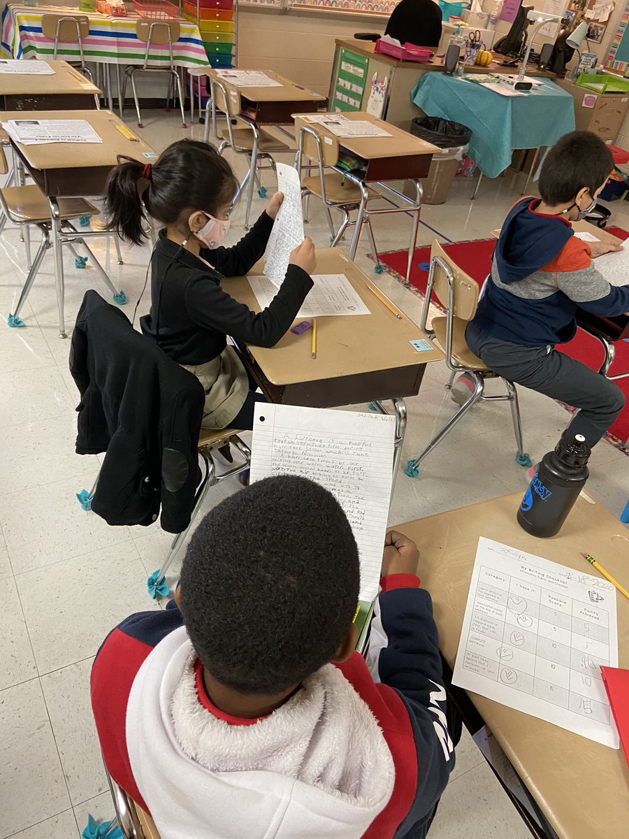 MsHediger's tweet photo. 3rd grade is hard at work writing today!  We finished our rough drafts about hurricanes and even got to try our peer review! Tomorrow we get to PUBLISH!  #iteachthird https://t.co/JN4P297y5T