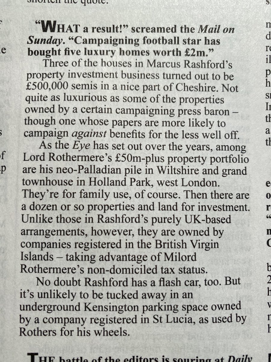 Illuminating. ⁦@MarcusRashford⁩ property investments compared with Daily Mail owner’s. From ⁦@PrivateEyeNews⁩