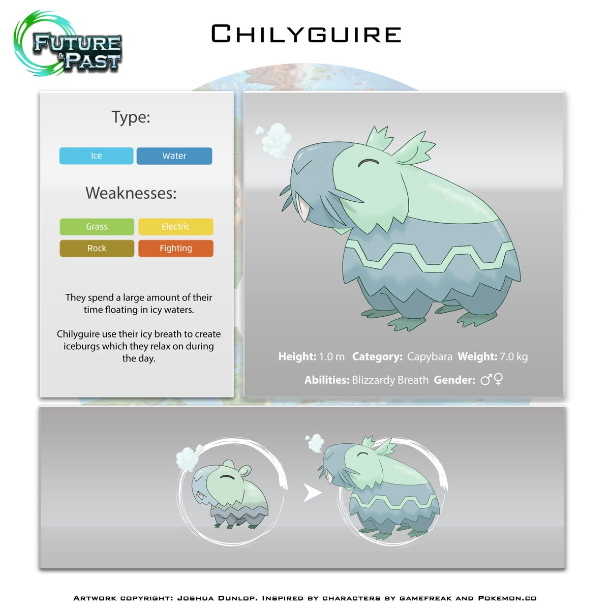 TheEquasRegion's tweet photo. These Pokemon love to take long ice baths in frozen rivers!

FB: @PokemonFutureandPast
Insta: @pokemon_futureandpast 
Twitter: @TheEquasRegion

#Pokémon  #fakemon #Equas #Capibara https://t.co/HohzYcGpon