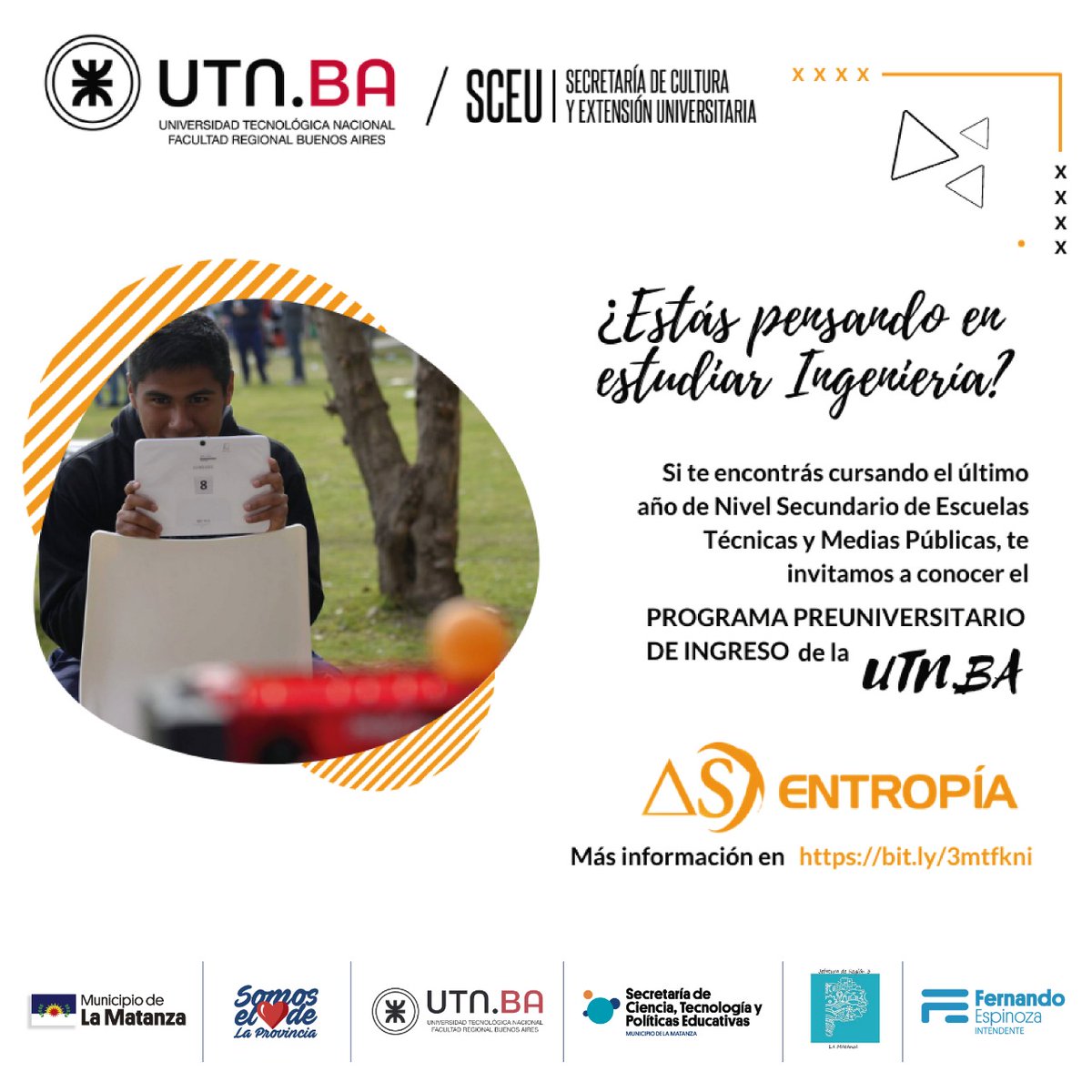 EducacionCyT's tweet photo. Junto a la @frbautn, los invitamos a la charla informativa sobre el #ProgramaEntropía
📅 Viernes 27/11
⏱ 18h
Formulario de inscripción 👉🏽 https://t.co/CRJSdXwRNr
¡Los esperamos!
La Matanza, ❤️ educativo. Ciudad del Aprendizaje UNESCO 📚
@FerEspinozaOK @silvinagvirtz https://t.co/yN9bYQfcRb