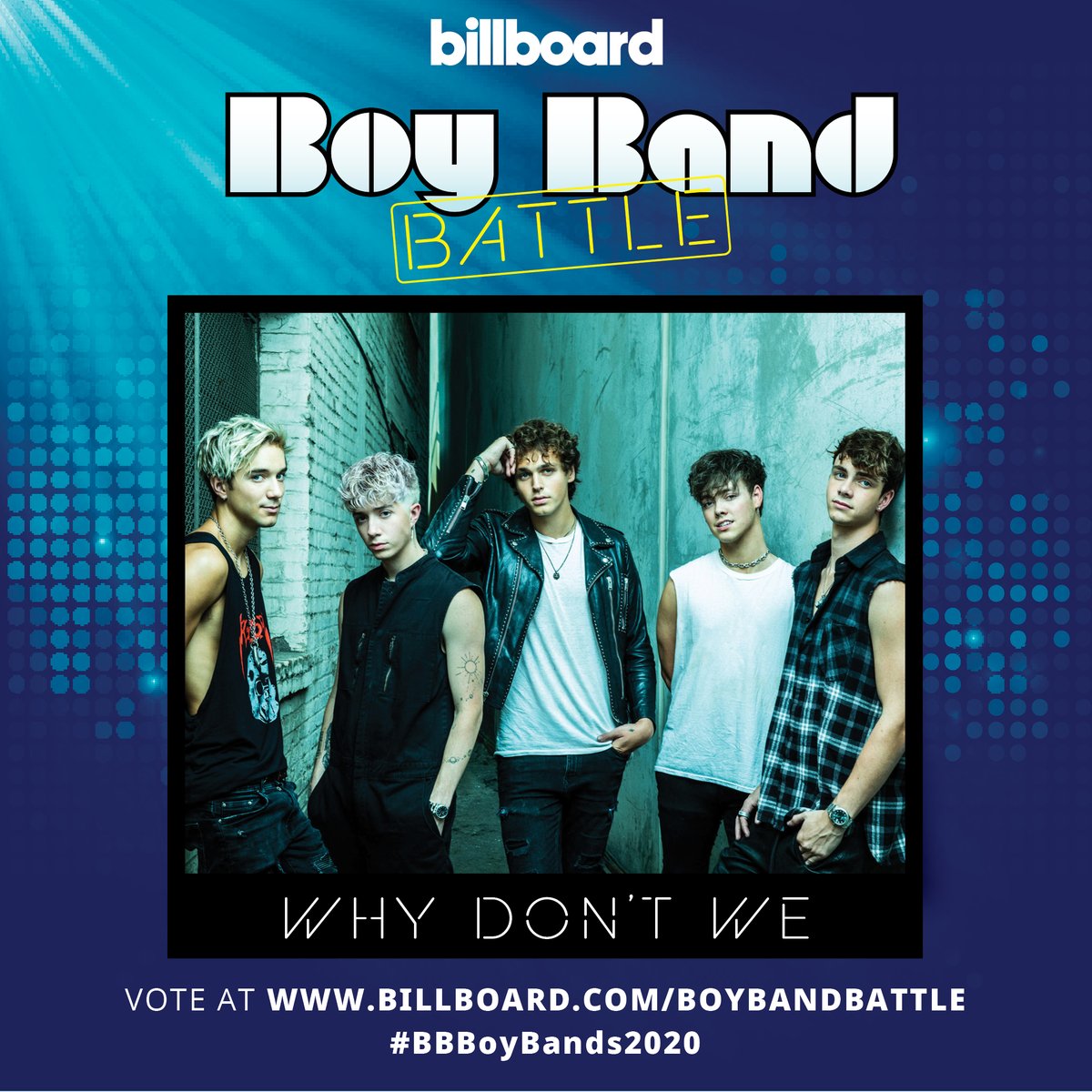 billboard's tweet photo. It's BTS vs. Why Don't We for this round of #BBBoyBands2020!

Vote for your favorite here: https://t.co/A81qZ0UejK https://t.co/OuOGzlHWg2
