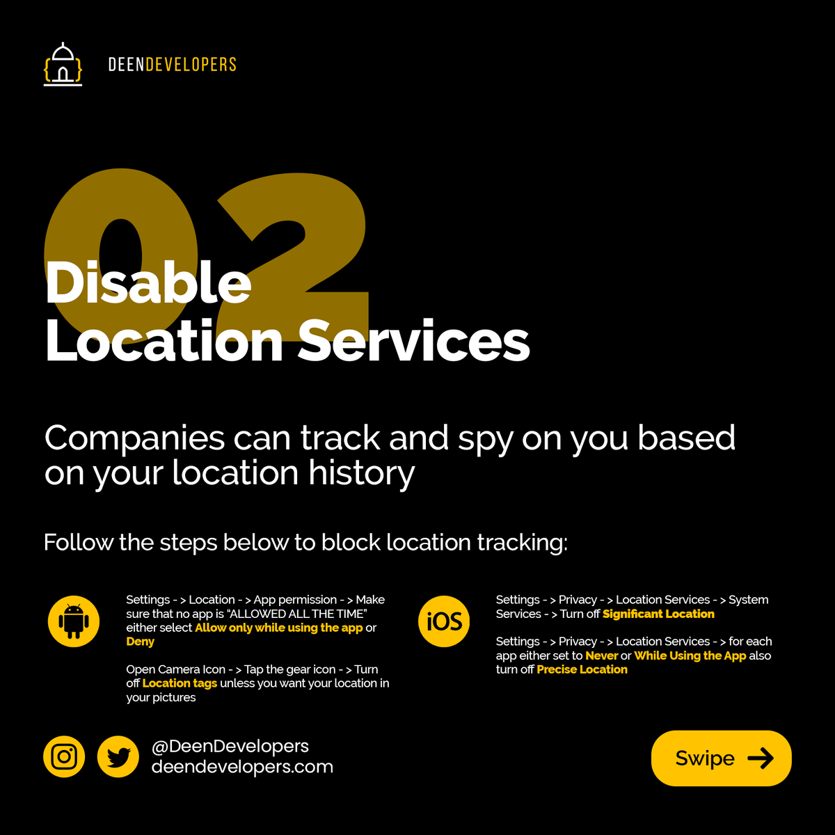 2. Disable location services