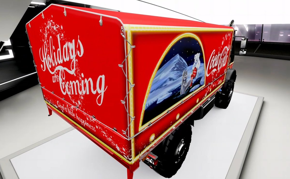 mesasphere's tweet photo. Coke Cola "Holidays are Coming" Polar Bear and Seal design, @ForzaHorizon 2014 Mercedes-Benz Unimog. 
Now shared Under- IceRabbitDesign https://t.co/EkQvho1u6P
