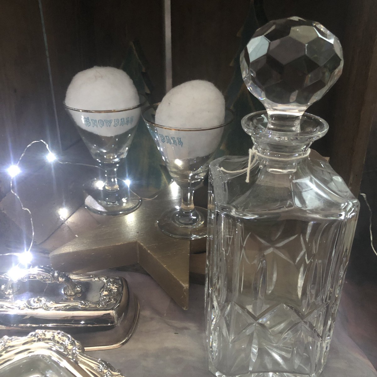 Perfect for that Christmas drink vintage #snowball glasses. We have a range of decanters too.  #ElyHourVirtualCraftFair2020