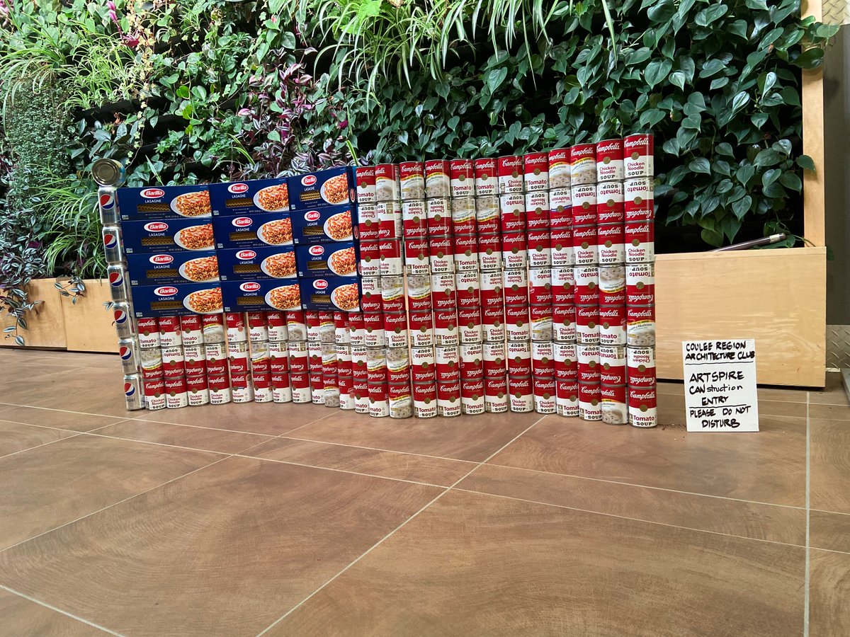 WesternTC's tweet photo. Western's Architectural Technology students have created an entry for ArtSpire! As you can see, this flag design is made up of lasagna noodles and chicken noodle soup cans!
Pretty creative, if you ask us!
#WesternTC https://t.co/Qx7tmu57S1