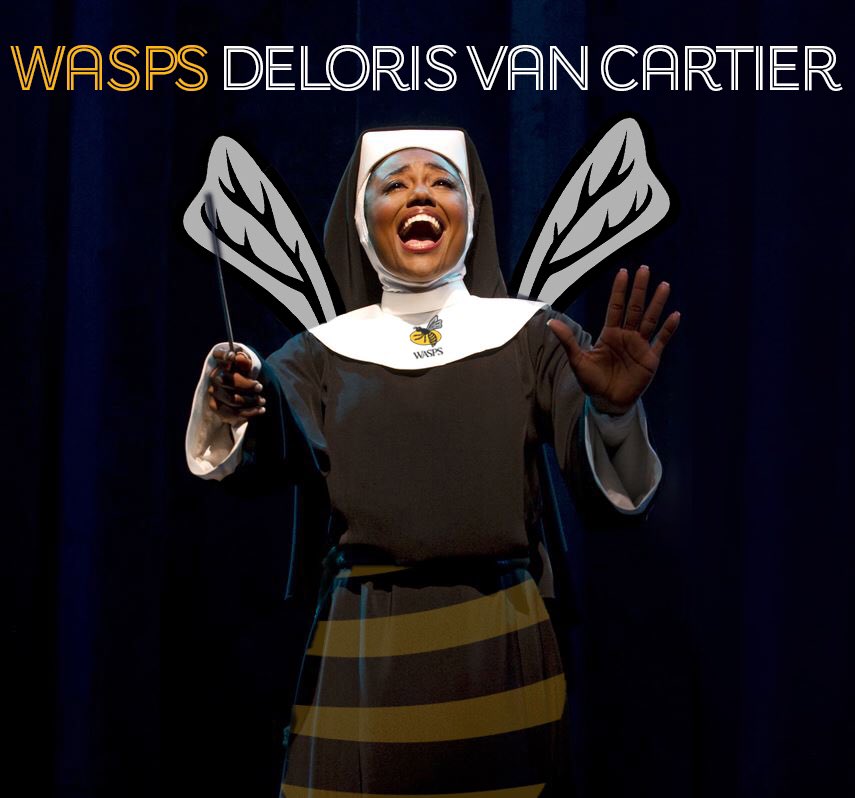 MaxKelly96's tweet photo. Wasps – Deloris Van Cartier, Sister Act

Forced to relocate to a new home and start a new life, neither Wasps nor Deloris found the transition easy. 

But they’ve blossomed over time with their exciting brand of showmanship and learned to love their new environment. https://t.co/UCLBuMsxoI
