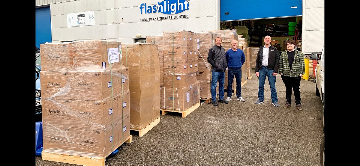<a href="/FlashlightLtd/">FlashlightLtd</a> receiving it's first stock delivery of <a href="/ARRIChannel/">ARRI</a> Orbiters. These ones will be turned straight around for some of our fantastic customers... More on the way...