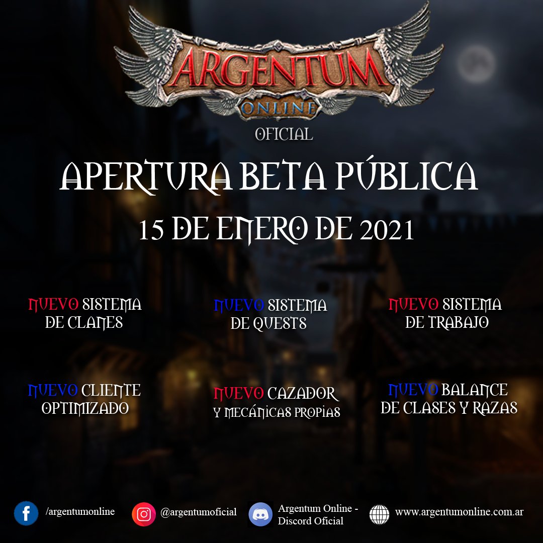 AlkonOnline's tweet photo. ⚔️ ¡Arrancamos el 2021 con todo! ⚔️ 
Luego de un largo tiempo trabajando incansablemente, los invitamos a que nos acompañen en los testeos públicos de la versión oficial que se viene. 🙌

👉Web: https://t.co/LEWTwilwox
👉Discord: https://t.co/5wgGNiB4Qg https://t.co/lJQagKWWsA