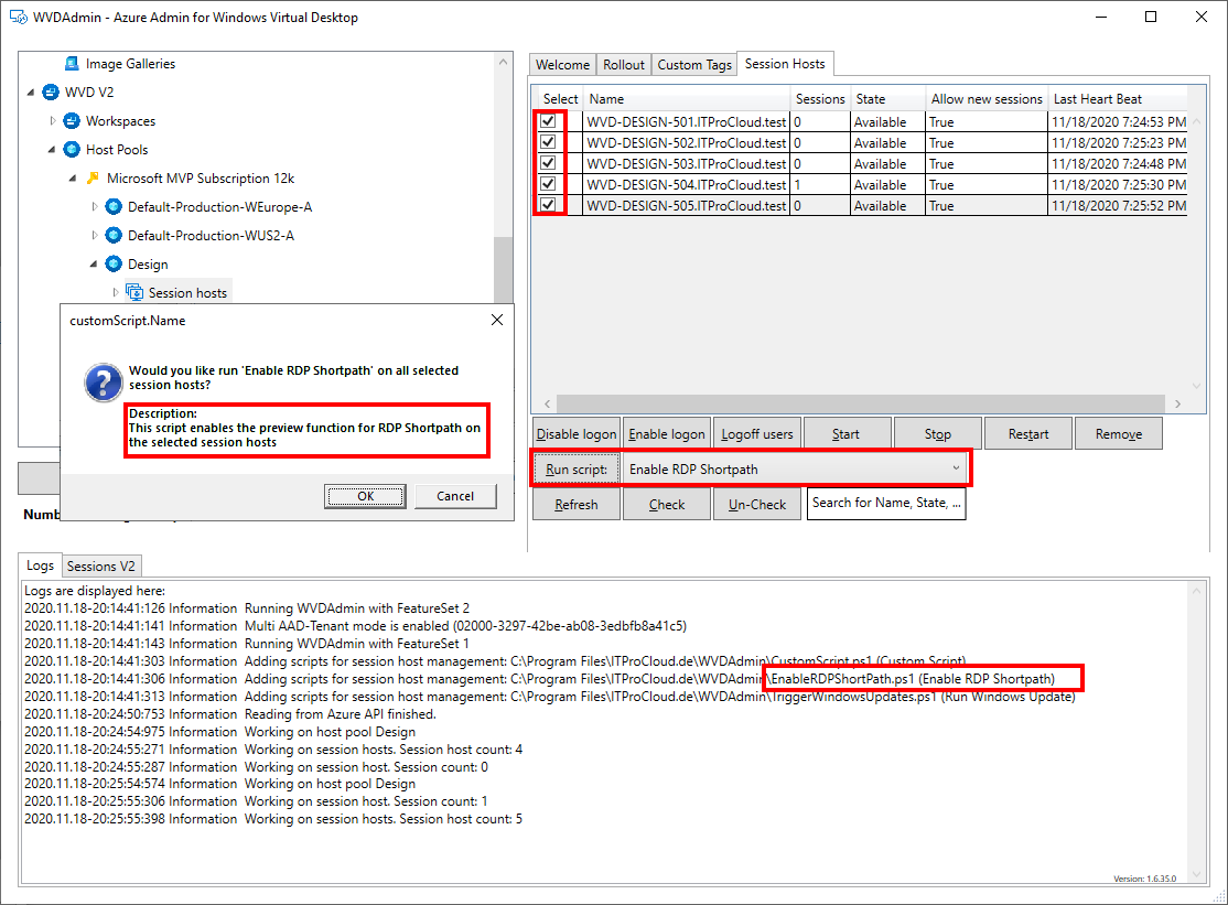 MarcelMeurer's tweet image. Enable #RDP #Shortpath for #WVD with #WVDAdmin

Download the script and learn how to use custom scripts for #WVDAdmin to manage session hosts simultaneously.

blog.itprocloud.de/Windows-Virtua…