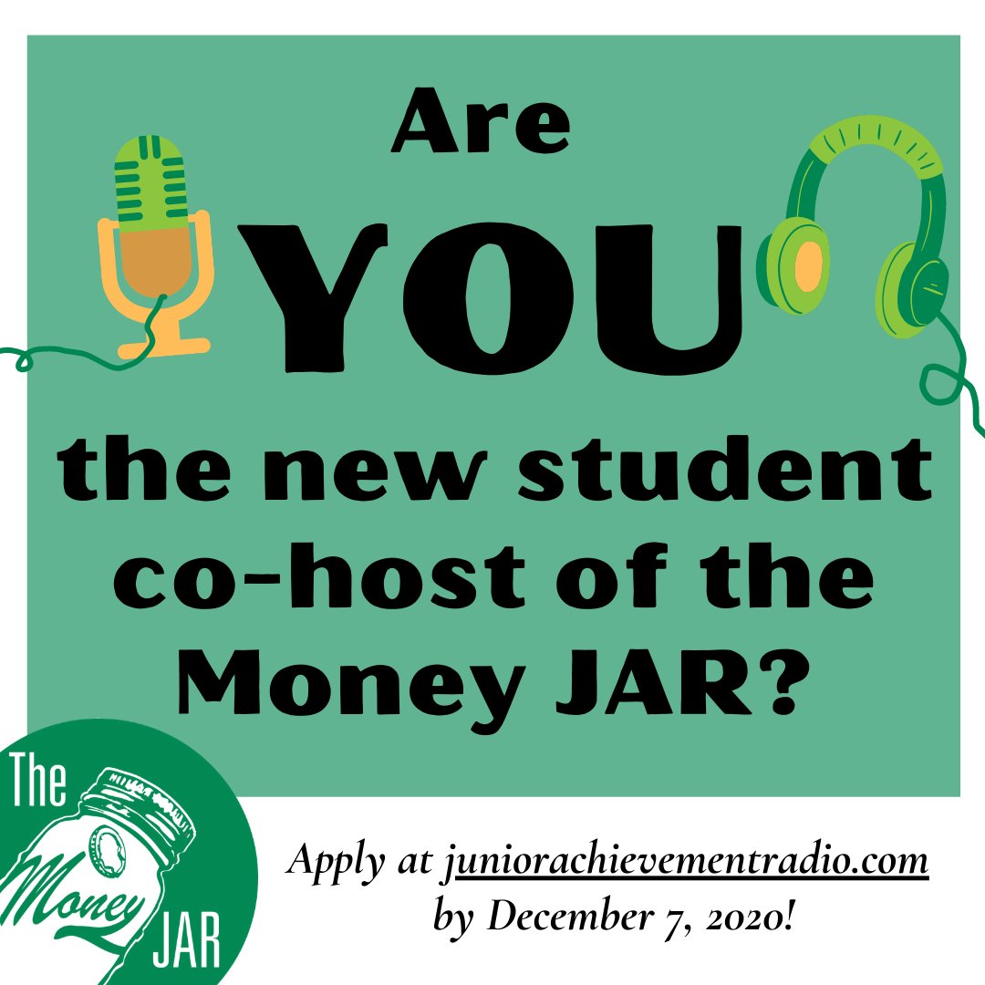 MoneyJarPodcast's tweet photo. We have extended the deadline for our student co-host search! We’re looking for a high school student to join Mindy as a co-host on #moneyjarpocast! Apply by December 7 at this link: https://t.co/6TTzceOrXO https://t.co/aAnR1dtkTN