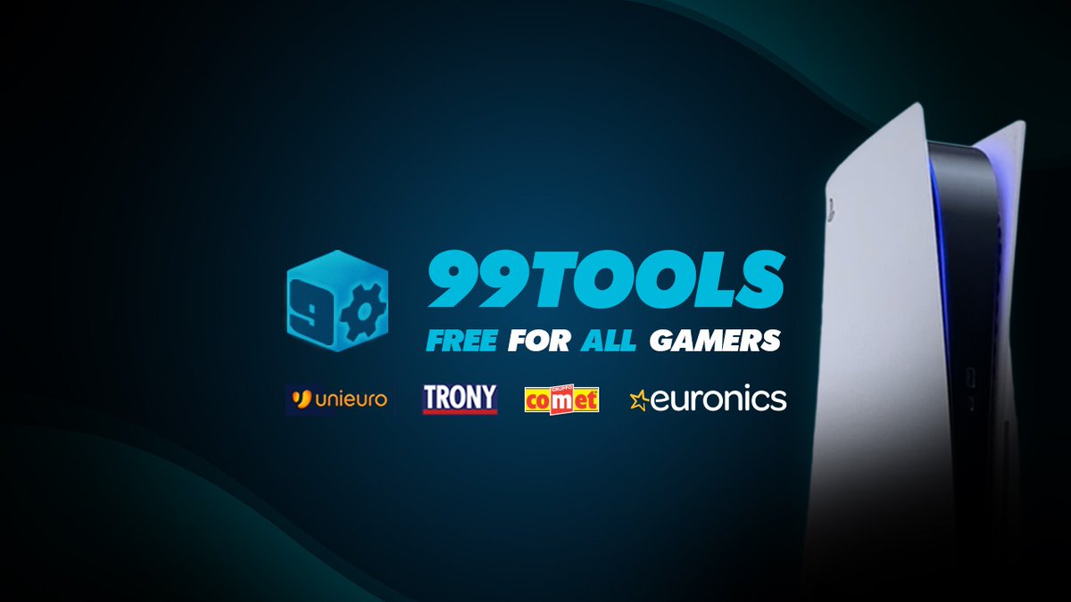 99Tools's tweet photo. Hi guys, 
We are happy to give you @99Tools completely free for #PS5 release. 
We support for this release:
-Unieuro 🇮🇹
-Euronics 🇮🇹
-Trony 🇮🇹
-Comet 🇮🇹

Join in our team https://t.co/rssysUDyKt 🥶

RT ♻️ &amp; Tag a friend 👥 https://t.co/ZlMPfHuvvg