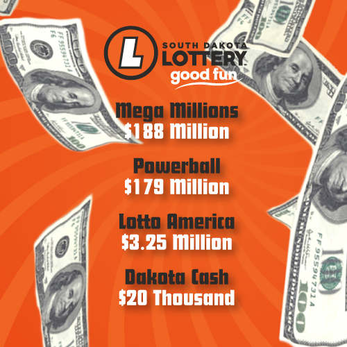 sdlottery's tweet photo. Mega Millions jackpot it $188,000,000! Grab your numbers for Friday's draw. You could be our next big winner! π
For lotto draw dates and more visit https://t.co/y6lcP0H54T
Must be 18 or older to play. Please play responsibly. #sdlottery #goodfunsd #sd #MegaMillions #Powerball https://t.co/FYua7DonBi