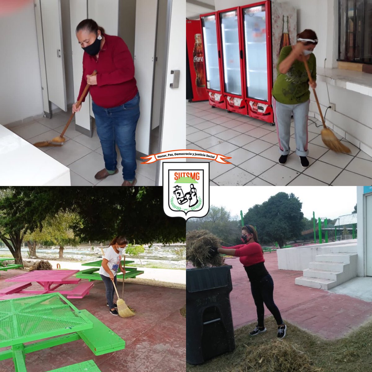 sutsmg's tweet photo. Compañeras del #ParquePipo trabajando en la limpieza de sus áreas, en nuestro municipio.

#OrgullosamenteSUTSMG https://t.co/kIhFY0bFgw