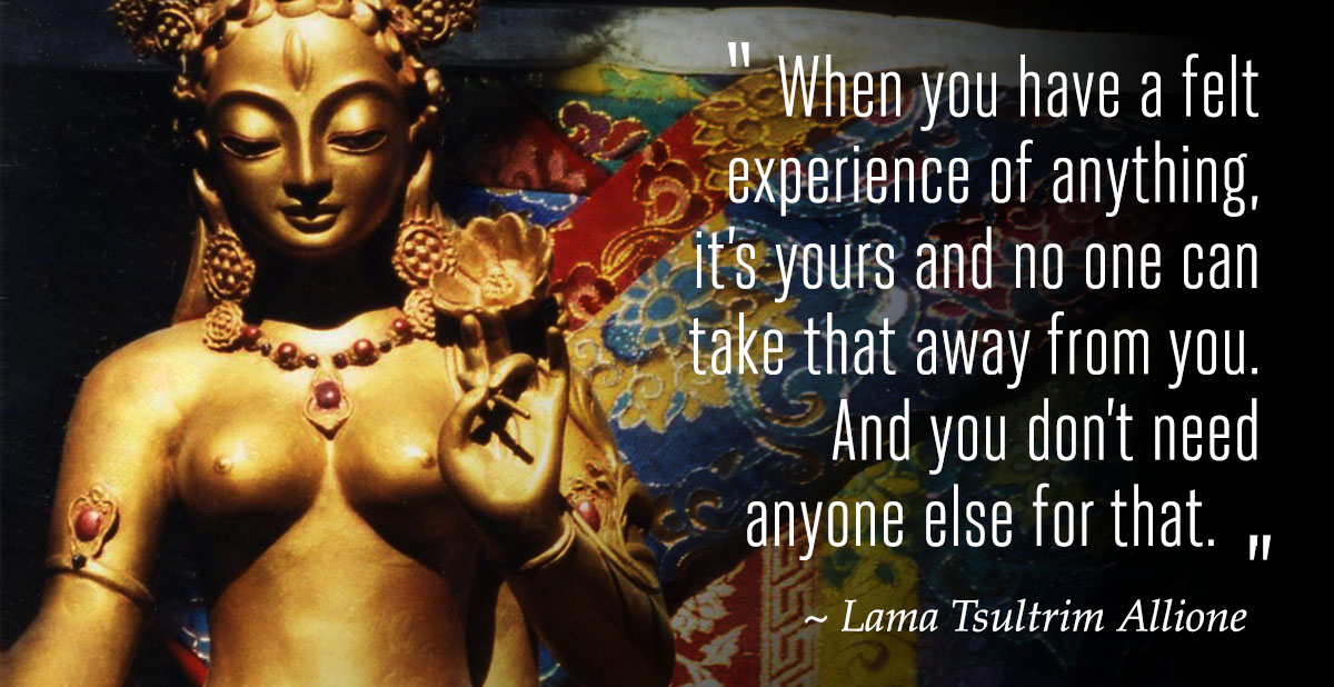 TaraMandalaOrg's tweet photo. “When you have a felt experience of anything, it’s yours and no one can take that away from you. And you don’t need anyone else for that.”
#LamaTsultrimAllione from her teaching Machig Labdrön and the Nature Of Mind
#feeling #intuition #meditation #nature #mind #machig #mother https://t.co/YJgd96r1Ww