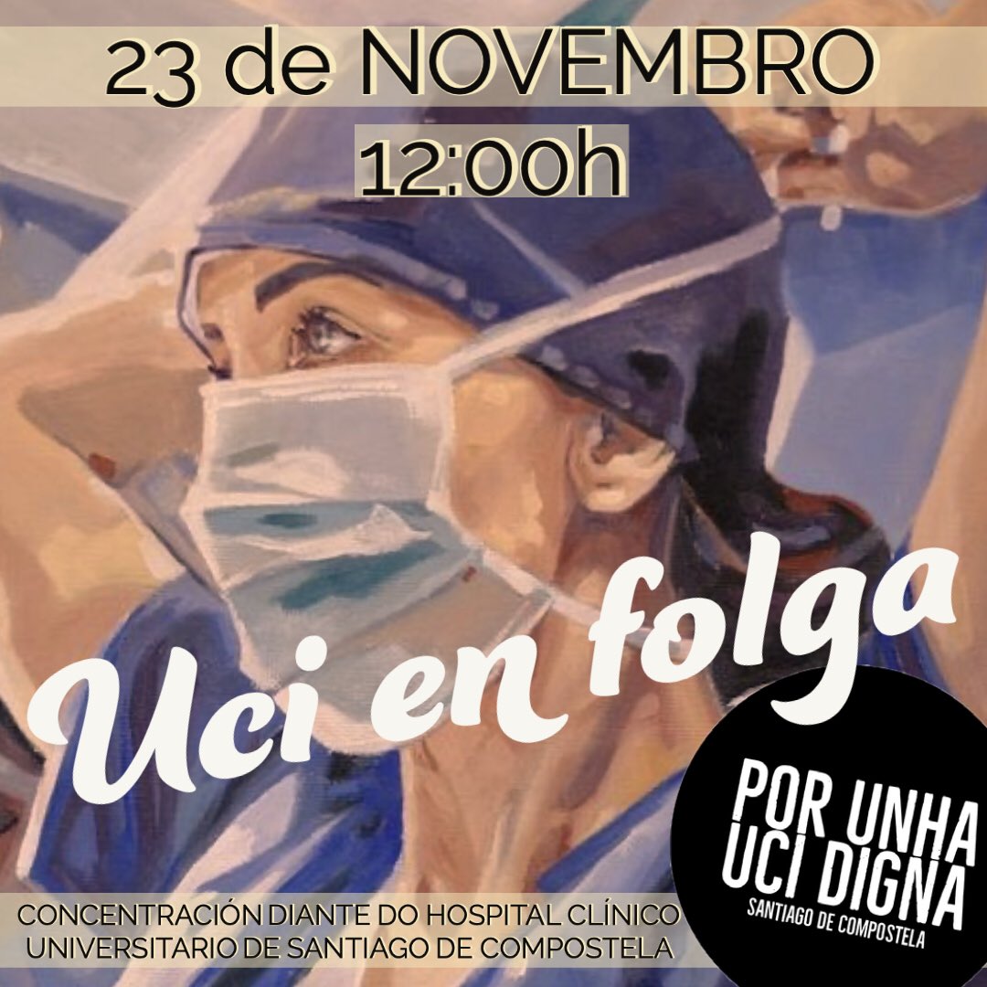 La UCI de adultos del Hospital Clínico Universitario De Santiago de Compostela está en huelga!!
Queremos una UCI A Digna, no a la precariedad laboral!! 
Síguenos y luchemos juntos, ayúdanos a hacer voz de esta situación 📣💪🏼

#UCIADigna