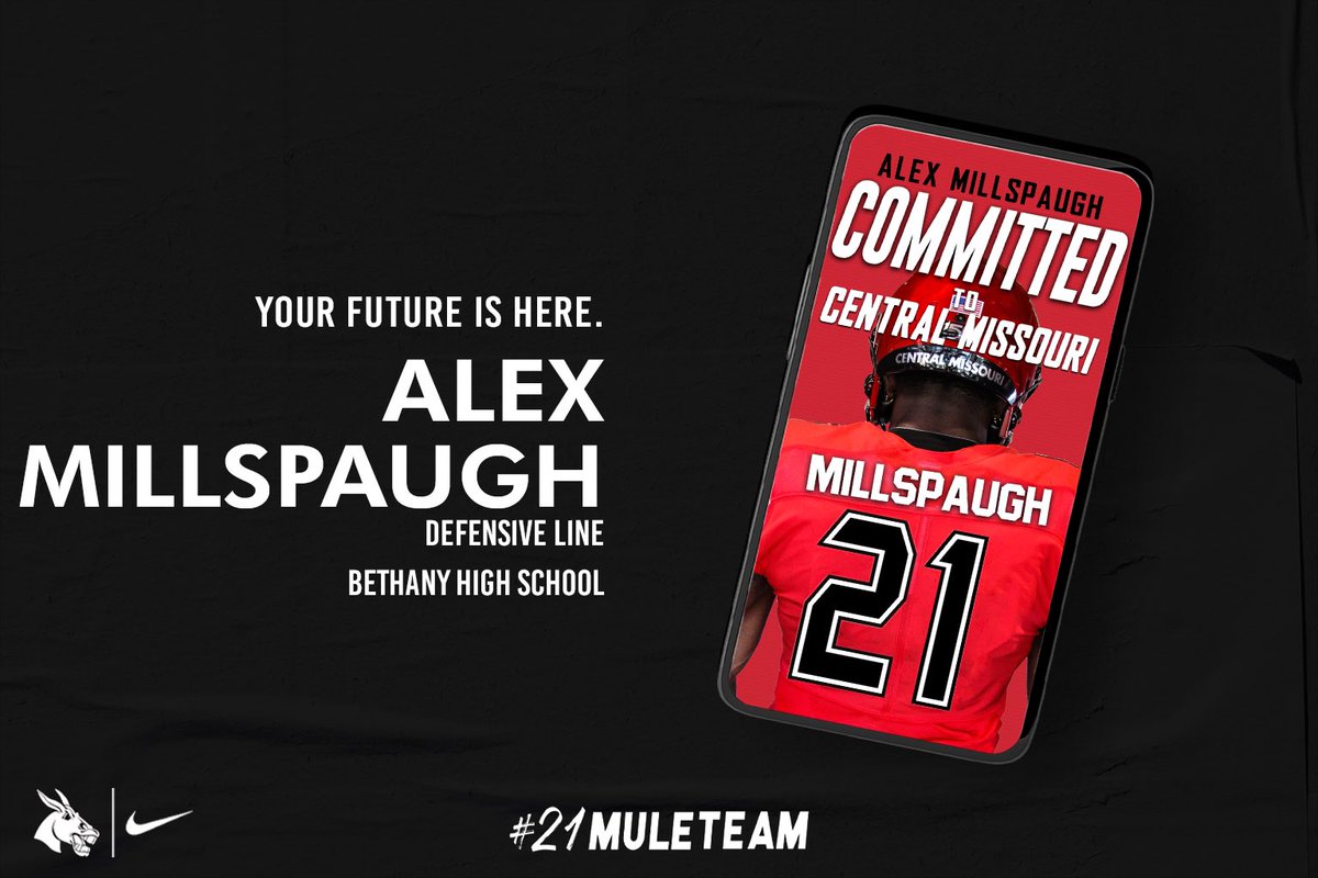 alex_millspaugh's tweet photo. What a journey. Blessed to say I am 100% committed! #21MuleTeam @BedfordAgency @BHSBronchos @PrepRedzoneOK @Cam_Jourdan @coach_rcampbell @coachBKSmith @Coach_DChambers @UCMFootballTeam @KingArthurOKC https://t.co/YPYs9XE7Ix