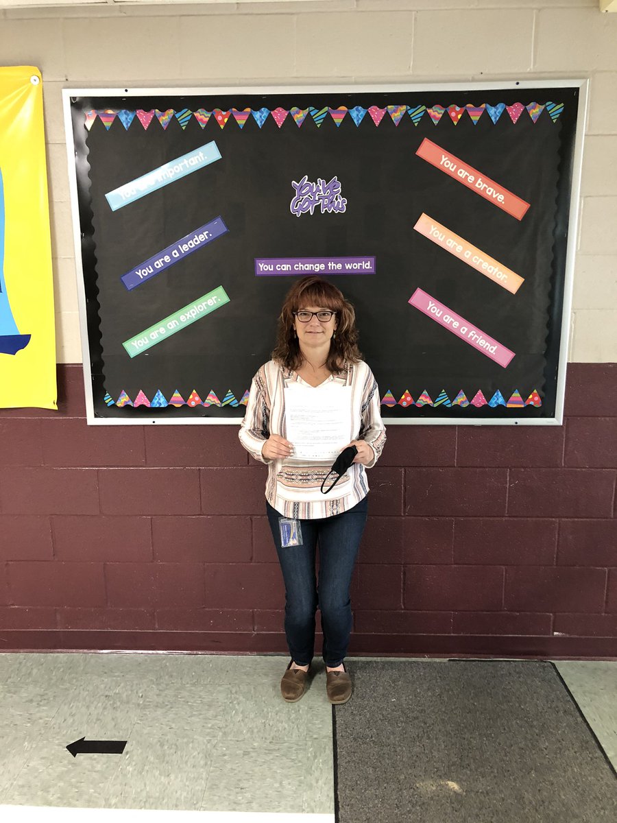 SES__Principal's tweet photo. Pictured is D. Herwy, third grade teacher at SES, and a expert grant writer .  Mrs. Herwy wrote two grants and submitted them to the Amos and Alice Butler Lakewood Area Education Fund. The grants totaled $9,656.86. https://t.co/u03elryLgh