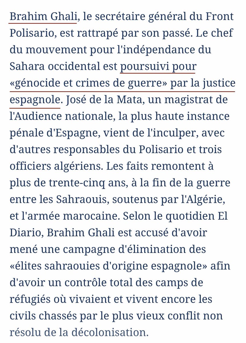  Ce que ne dit pas AJ+ :Le chef du polisario est poursuivi par la justice espagnole pour génocide et crime de guerreL’actuel chef de l’État islamique au Grand Sahara est un ex-polisario [son fief familial se situe à Tindouf, près du QG polisario] #PolisarioTerrorists