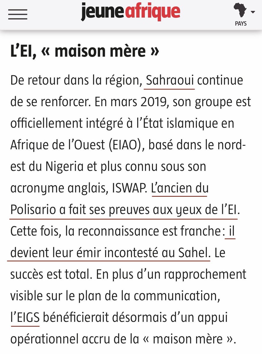  Ce que ne dit pas AJ+ :Le chef du polisario est poursuivi par la justice espagnole pour génocide et crime de guerreL’actuel chef de l’État islamique au Grand Sahara est un ex-polisario [son fief familial se situe à Tindouf, près du QG polisario] #PolisarioTerrorists