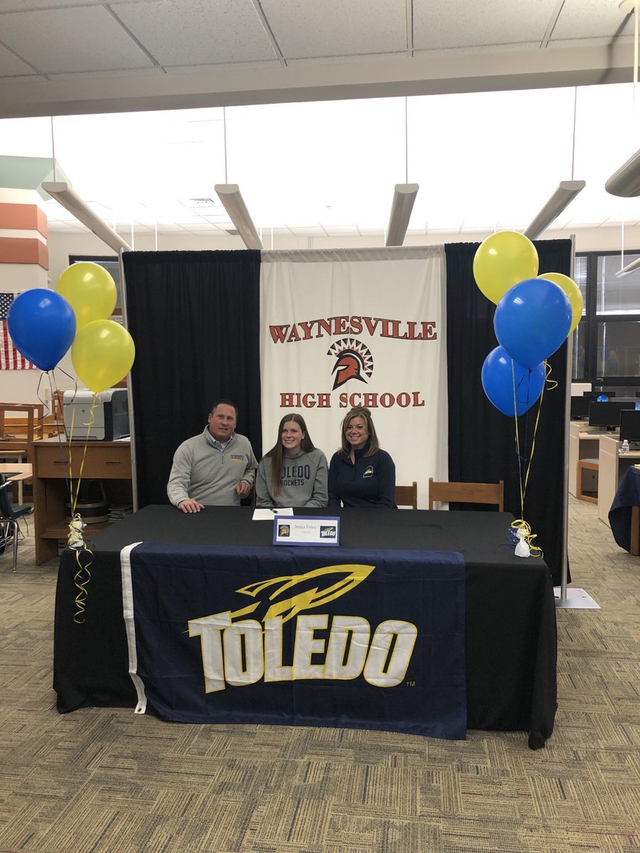 KBricker24's tweet photo. Celebrating Jenna Foley’s signing with Toledo!  Congratulations, Jenna!  Best of luck moving forward! @waynesvilleAth @whsATC @WHSLadySpartans https://t.co/61w74OsQNN